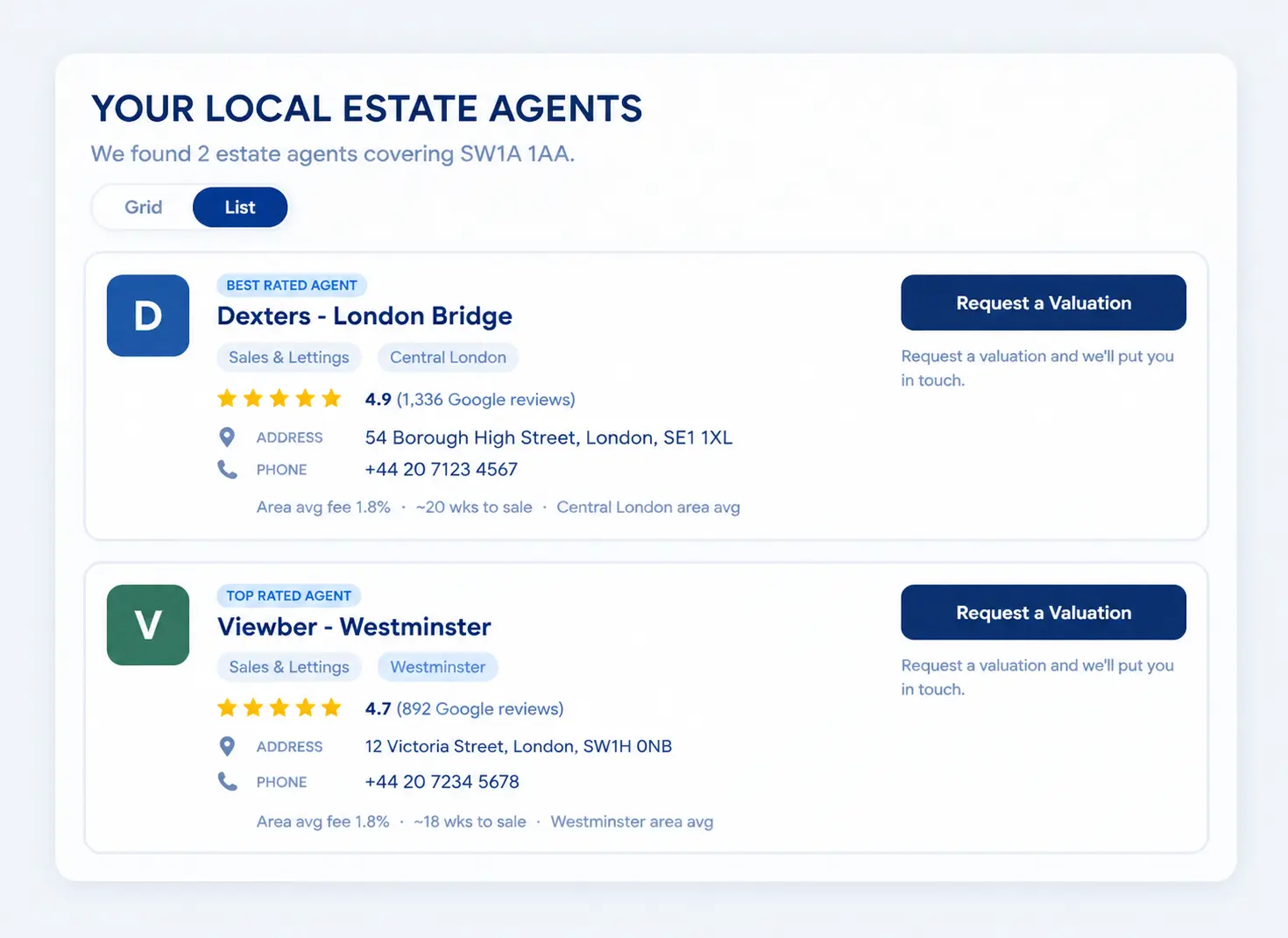 Agent Listing